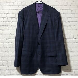 Men's Navy Checkered Blazer